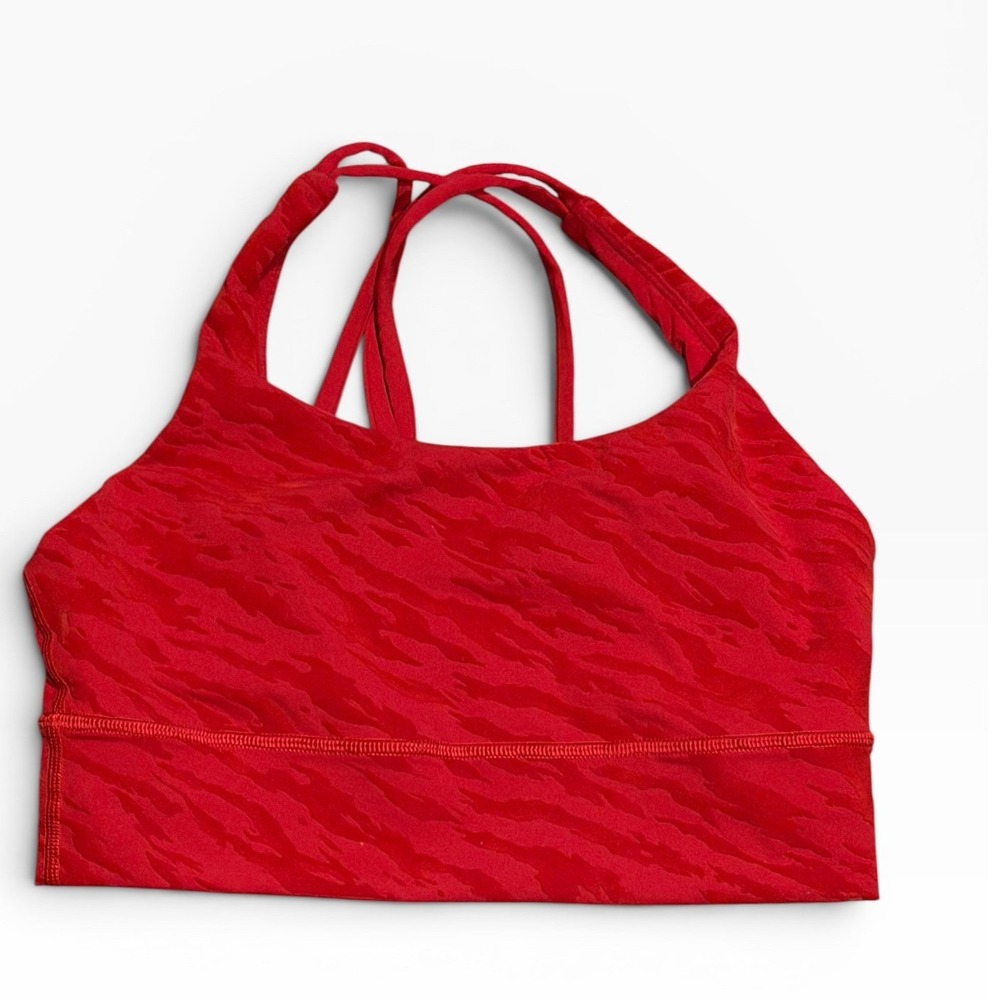 Lululemon Energy Bra Longline Lunar New Year Strappy Sports‎ B-D Cup Size 6 Yoga